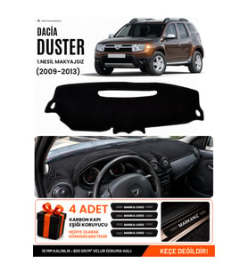 DACİA DUSTER 1.NESİL MAKYAJSIZ (2009-2013) Uyumlu Torpido Örtüsü Torpido Kılıfı - Siyah