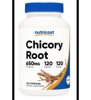 Nutricost Chicory Root 650mg Per Capsule - 120 Plant-Based Capsul. (Renksiz)