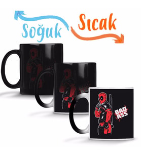 Deadpool Bad Ass Sihirli Kupa Bardak Porselen