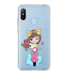 Xiaomi Mi A2 Lite Uyumlu Kapak Vespagirl Tasarımlı Şeffaf Silikon Kılıf