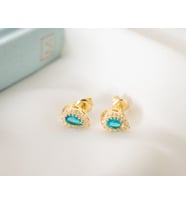 925 Ayar Gümüş Aralık Ayı Doğum Taşı ( Blue Topaz ) Damla Küpe