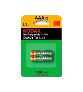 Kodak Ince Şarj Edilebilir Aaa 650 Mah 2 Li 1 Paket Kumanda Pili Şarjlı Ni-Mh 1 Paket Doldurulabilir Pil