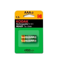 Kodak Ince Şarj Edilebilir Aaa 650 Mah 2 Li 1 Paket Kumanda Pili Şarjlı Ni-Mh 1 Paket Doldurulabilir Pil