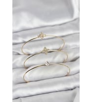 Zirkon Taşlı Gold Renk Yonca Model 3'lü Kadın Bileklik Kombini 5886 - EEEEEE1974-8145
