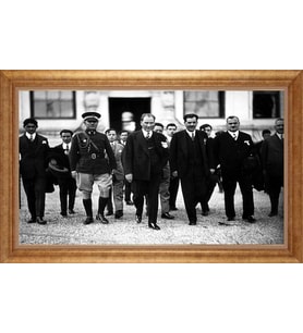 EV İŞYERİ OFİS İÇİN ALTIN ÇERÇEVELİ PASPARTULU TABLO S718
