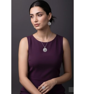 Yuvarlak Model Telkari El İşçiliği 925 Ayar Gümüş Üçlü Set