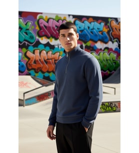 Erkek Dik Yaka Standart Kol Regular Kalıp Sweatshirt Fonksiyonel Dayanıklı Kaliteli Modern