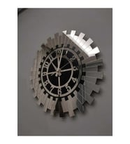 Duvar Saati Dekoratif Modern Gümüş Güneş Türk Rakamlı Mdf Üzeri Aynalı Pleksi 40x40 Cm
