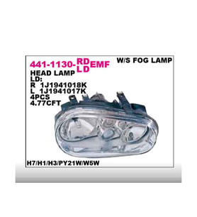 Esse Otomotiv Golf4 99-03 Sisli Sol Far - DPO-441-1130L-LDEMF - 1J1941017K