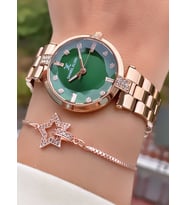 Daniel Klein Rose Gold Renk Kadın Kol Saati 3’lü Çelik Bileklik Seti  Özel Günler İçin Zarif Hediye Seti