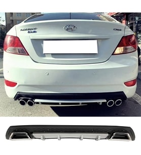 Hyundai Accent Blue Gri Difüzör Çiftli Kare Egzoz Görünümlü D Tip Difizör
