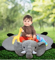 Bebek Oyun Halısı 120 cm Filli Oyun Matı (%100 Yerli)