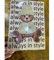 ÜTÜ İLE YAPIŞAN STYLE AYI ARMA TİŞÖRT KOT TRANSFER BASKI ARMA 29X21 CM