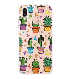 PrintiFy Huawei P20 Lite ile Uyumlu Water Color 4  Kamera Korumalı Şeffaf  Kılıf