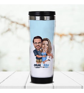 Kişiye Özel Tektaş Yüzük Karikatürlü Termos Bardak