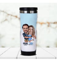 Kişiye Özel Tektaş Yüzük Karikatürlü Termos Bardak