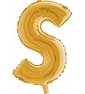 Pazariz  S (Gold) Harf Folyo Balon - 90 cm - Altın Folyo Harf Balon