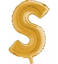 Pazariz  S (Gold) Harf Folyo Balon - 90 cm - Altın Folyo Harf Balon