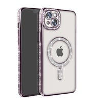 iPhone 14 Kılıf Joke Simli Magneticsafe Kılıf - Pembe