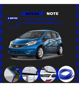 Nissan Note Oto Araç Kapı Koruma Fitili 5metre Parlak Mavi Renk