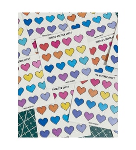 Kalp Sticker Set Renkli 4 Parça