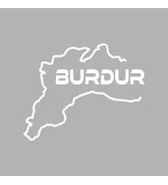Burdur Harita Araba Sticker siyah 17x13 CM (Beyaz)