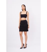 Peraluna EVA SKIRT Kadın Triko Mini Etek - Siyah