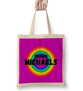 Shawn Michaels- Vintage Retro Rainbow Style Warriors Design Wrestlers-Gift Bez Çanta Uzun Saplı