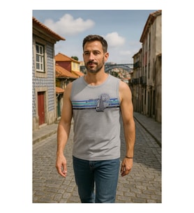 Erkek Yelkenli Baskılı %100 Pamuk Kolsuz T-shirt