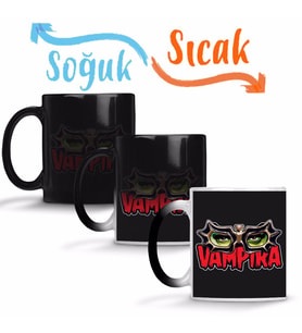Vampir Vampira's Glasses Sihirli Kupa Bardak Porselen