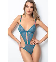 Miorre Belezza İnce Askılı Dantel Fantezi Babydoll (Petrol)
