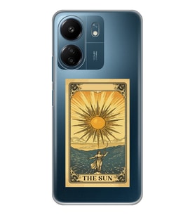 Xiaomi Redmi 13C Uyumlu The Sun Tarot Tasarımlı Şeffaf Telefon Kılıfı