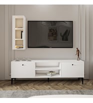 TV Ünitesi Cunda Beyaz LED Işıklı 150 cm