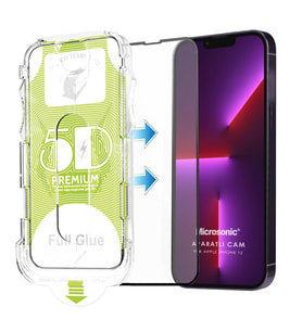 Microsonic Apple iPhone 12 Magic Uygulama Aparatlı Tam Kapatan Ekran Koruyucu Siyah