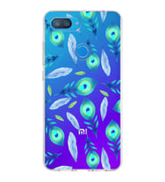PrintiFy Xiaomi Mi 8 Lite ile Uyumlu 1mm Slim Fit Nazar Boncuğu 3 Baskılı Şeffaf  Kılıf