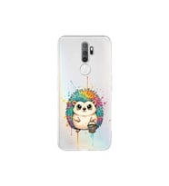Oppo A5 2020 ile Uyumlu Splash Kirpi Tasarımlı Şeffaf Silikon Kılıf