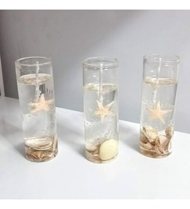 6 Lı Deniz yıldızlı Tüp şişede jel mum-