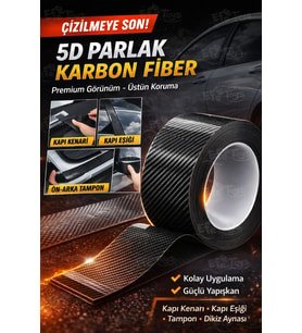 5D KARBON FİBER ARAÇ KORUMA BANDI Çizilmelere SON! Aracına Sportif & Premium Görünüm! 7cm 3 metre