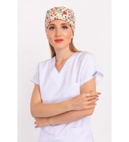 90'lar Desenli Cerrahi Doktor Hemşire Hastane Medikal Aşçı Bonesi (Karışık)