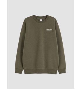 LCW Kids Haki Bisiklet Yaka Erkek Çocuk Sweatshirt