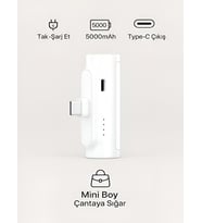 PW0-101 3000mah Elektronik Siyah Taşınabilir TYPE-C Batarya Powerbank Telefon Mini Şarj Aleti (Siyah)