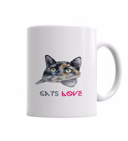 Cats Love Kedi Kupa Bardak Porselen