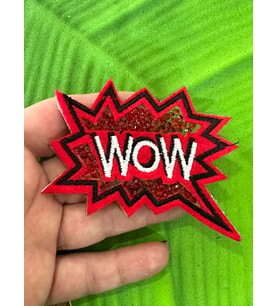 8X6 CM ÜTÜ İLE YAPIŞAN TAŞ İŞLEME WOW YAZI ARMA YAMA DİKİŞ HOBİ AKSESUARI