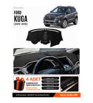 e-biz FORD KUGA (2015-2019) Uyumlu Torpido Koruma, Torpido Örtüsü, Torpido Kılıfı - Siyah-Bej - FO025