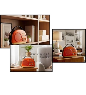Crownwell Taşınabilir Bluetooth Retro Radyo Arizona Serisi / Orange