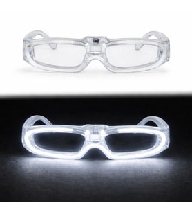 Beyaz LED Işıklı Parti Gözlüğü 3 Modlu – Glow & Gece Eğlence Gözlüğü