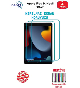 Apple iPad 9.Nesil 10.2" İçin Nano Ekran Koruyucu 9h Esnek 2 ADET