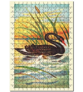 Cakapuzzle Siyah Kuğu Kuşu Puzzle Yapboz MDF (Ahşap) (120 Parça)