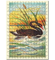 Cakapuzzle Siyah Kuğu Kuşu Puzzle Yapboz MDF (Ahşap) (120 Parça)