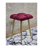Kare Gold Kaplama Konik Ayaklı Tabure - Oturak - Bar Taburesi - Ayaklı Tabure Bordo Renk 33 x 48 Boyut/Ebat (Çok Renkli)